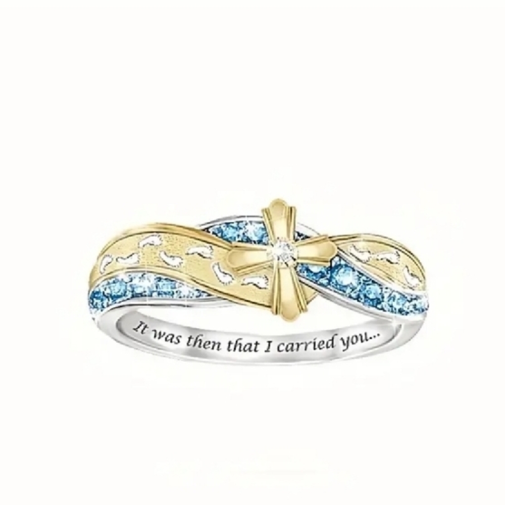 NEW Gold and Blue Women's Ring